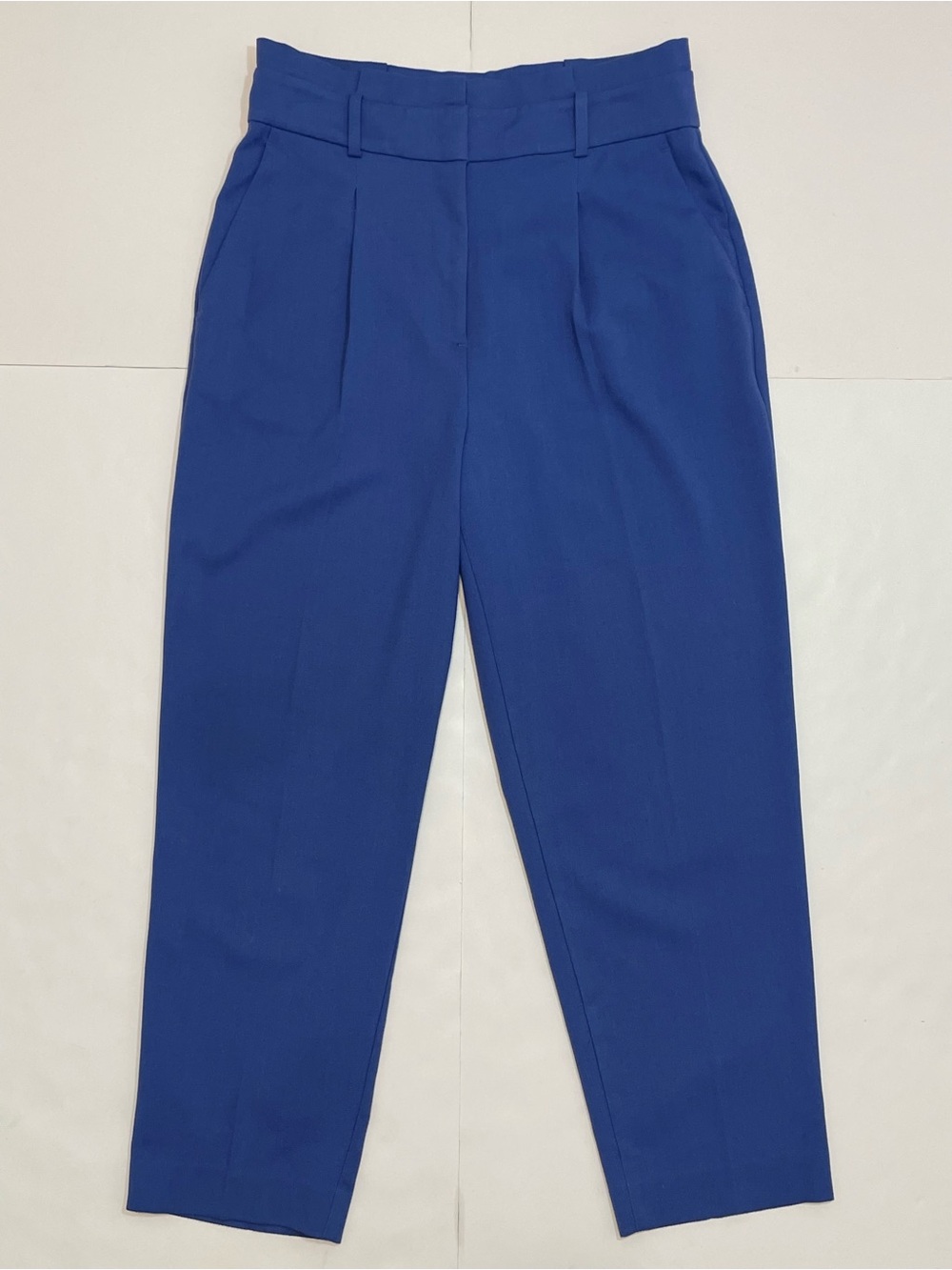 Ann Taylor Royal Blue High-Rise Pleated Tapered Ankle Pants Size 4